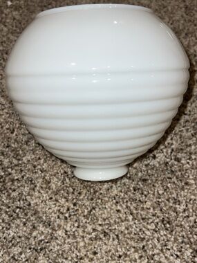 Vintage Art Deco Bee Hive White Glass Globe Light Shade